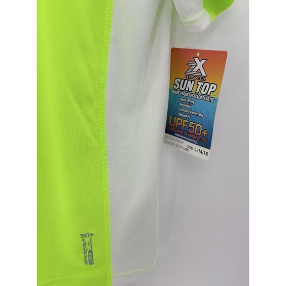 NWT ZeroXposur Boys Rash Guard Swim Shirt NWT UPF 50 Neon Size L 14/16 - Picture 4 of 9